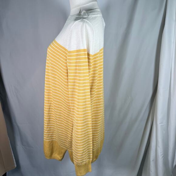 Caslon Yellow White Stripe Tunic Sweater Size S Lightweight Long Sleeve New - Picture 6 of 16